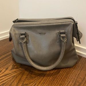 Grey Matt and Nat vegan leather satchel purse